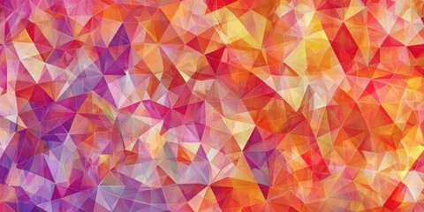 Naklejka premium A vibrant abstract background featuring colorful triangles in a geometric pattern, ideal for use as a decorative wallpaper or web banner
