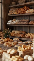 Rustic artisan bakery filled with delightful fresh bread