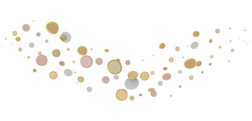 Joyful Deluge: Brilliant 3D Illustration Showcasing an Overflow of gold Confetti