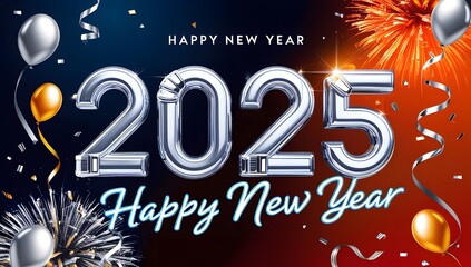 happy new year 2025 social media cover page and background