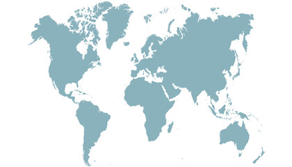 World map. Grey modern vector map. Silhouette map