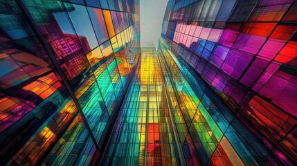 Fototapeta premium Rainbow Glass Facade