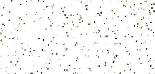 Celestial Cascades: 3D Illustration Conjures a Rainfall of Gold Stars