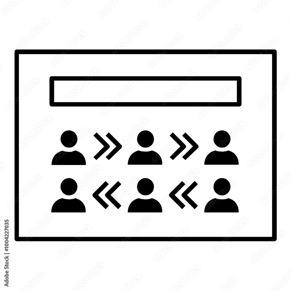 Poster users turn presentation layout icon. simple screen template vector illustration.