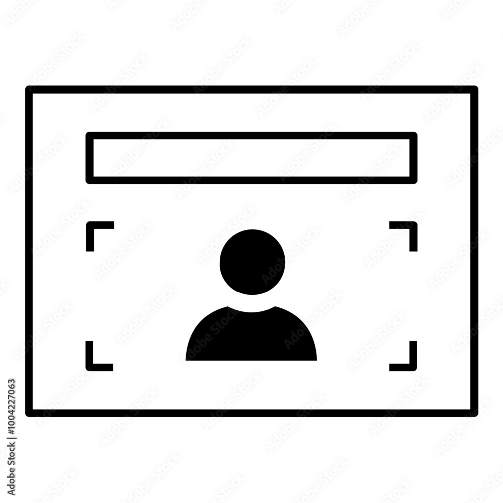 Aufkleber user capture presentation layout icon. simple screen template vector illustration.
