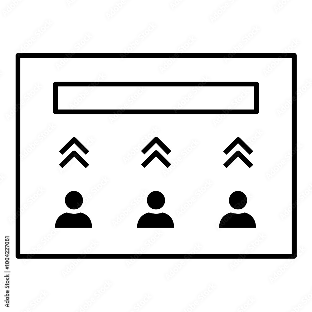 Poster users up presentation layout icon. simple screen template vector illustration.