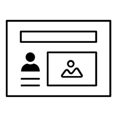 User Detail Image Presentation Layout Icon. Simple Screen Template Vector Illustration.