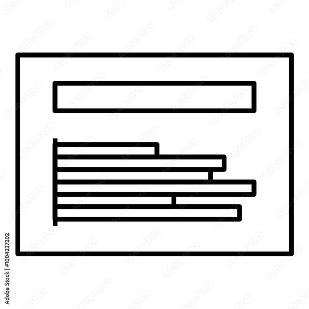 Aufkleber horizontal statistic presentation layout icon. simple screen template vector illustration.