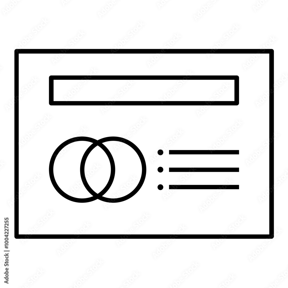 Aufkleber diagram venn list presentation layout icon. simple screen template vector illustration.