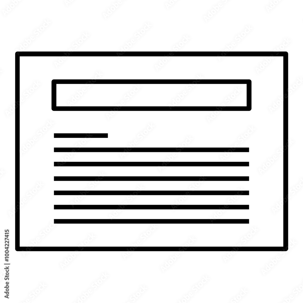 Aufkleber description presentation layout icon. simple screen template vector illustration.