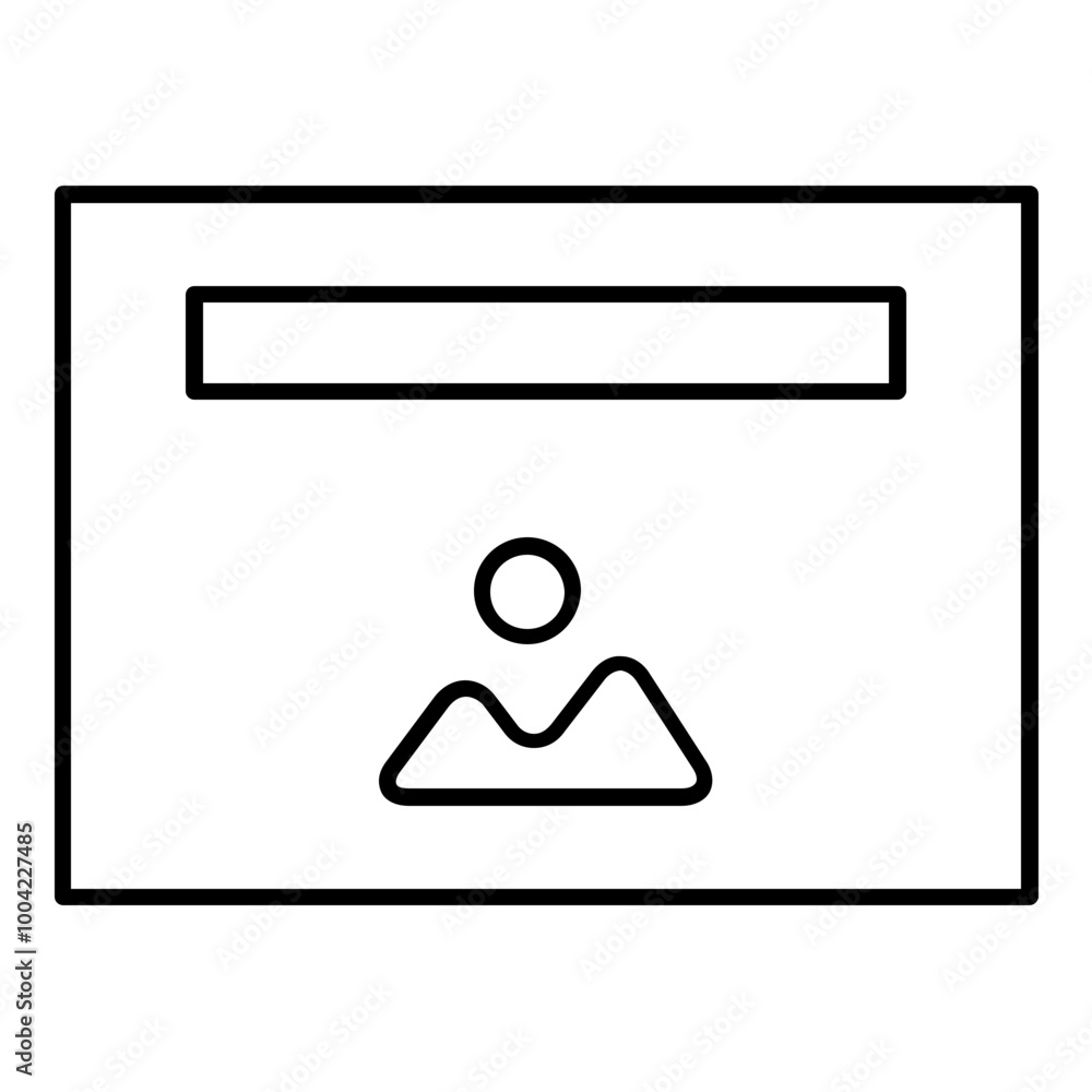 Poster image presentation layout icon. simple screen template vector illustration.
