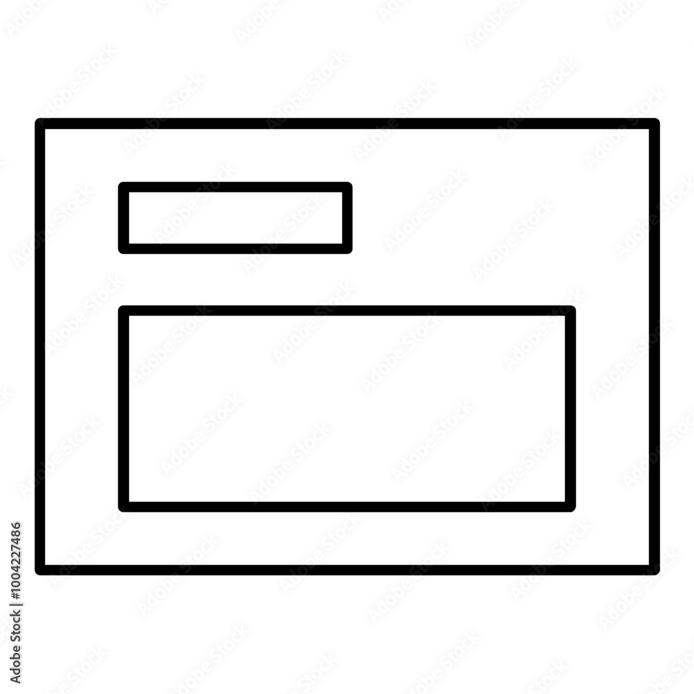 Aufkleber single column layout presentation layout icon. simple screen template vector illustration.