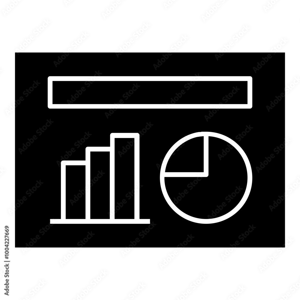 Poster data presentation template simple solid icon