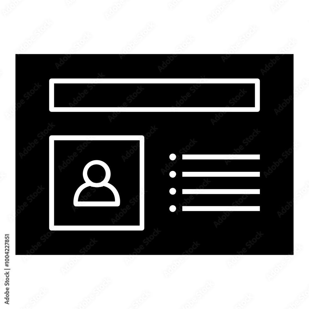 Poster user list presentation template simple solid icon