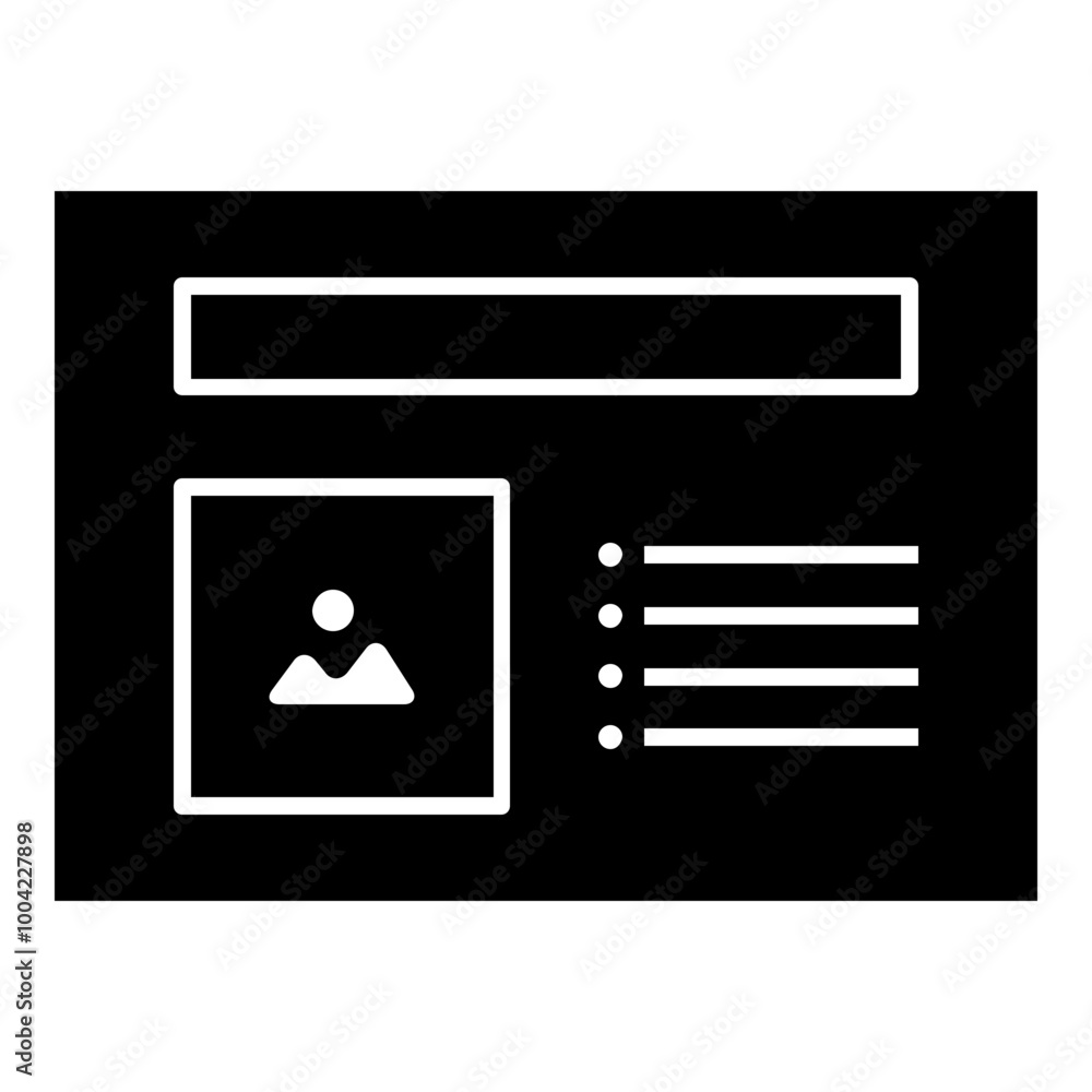 Poster image list presentation template simple solid icon