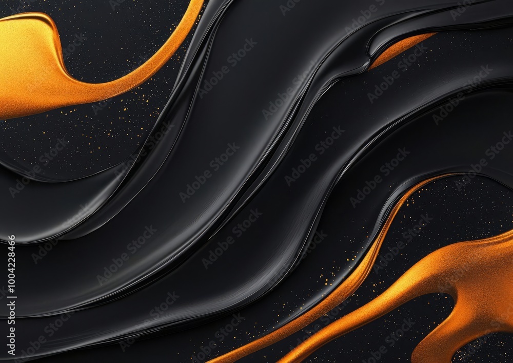 Poster metallic abstract paint smears on dark background textured depth and bold contrast