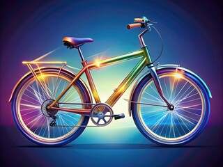 Fototapeta premium Artistic Flat Style Illustration of a Modern Electric Bicycle with Semi-Transparent Panels Design