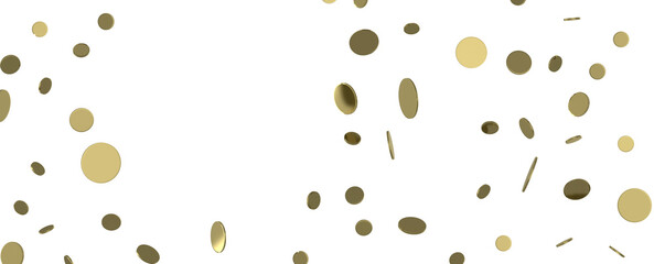 Cascading Splendor: Striking 3D Illustration Showcasing a Dazzling Gold Confetti Display