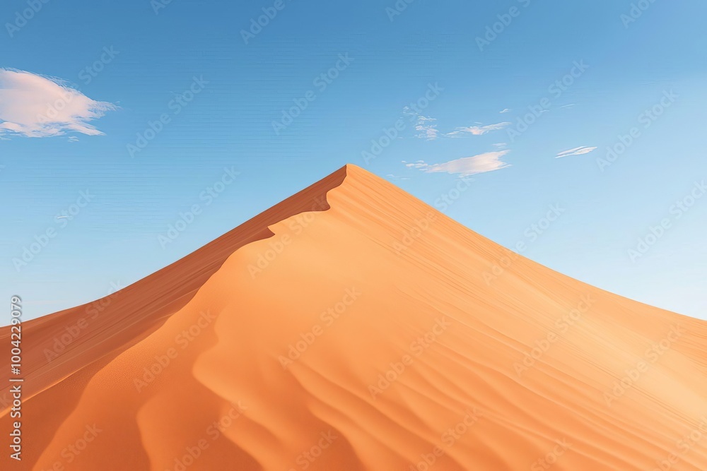 Poster minimalist desert dune soft wind ripples creating natures abstract serenity