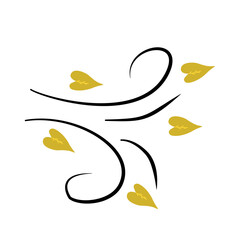 Doodle autumn leaves blowing in the wind