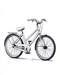 Minimalist Line Drawing of a Bicycle Symbolizing Simple Freedom and Clean Aesthetic Design