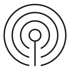 Radio signal icon in outline style. Simple streaming podcast symbol vector illustration — pixel-perfect icon.