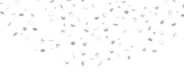 sparkles silver stars on white background with text place- Image