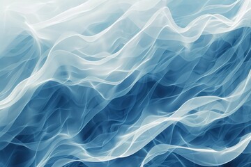 Obraz premium Soft Blue Waves in Fluid Motion
