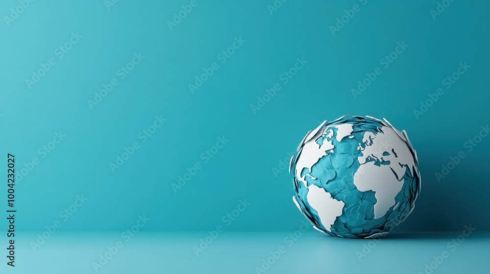 Poster clean vector globe on simple background