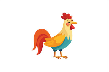  cute Rooster vector art illustration