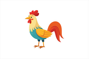  cute Rooster vector art illustration