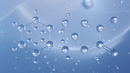 oxaliplatin molecular structure, 3d model molecule, antineoplastic agents, structural chemical formula view from a microscope