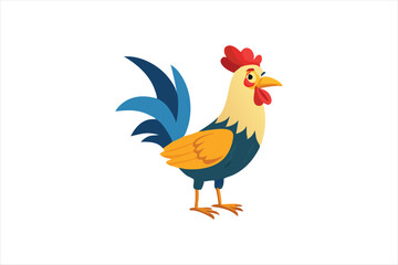  cute Rooster vector art illustration