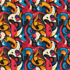 Obraz premium Multicolored Pattern of Letters and Numbers