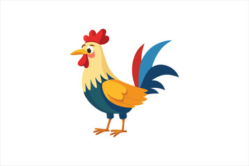  cute Rooster vector art illustration