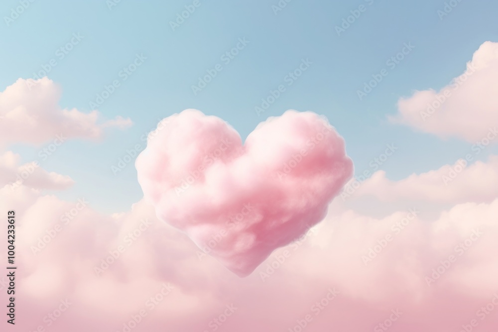 Sticker Heart shaped as a cloud in the pink sky background backgrounds outdoors nature.