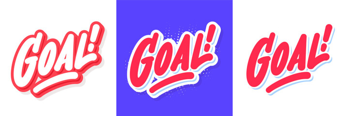 Goal. Handwritten vector lettering typography set. © Alex Gorka