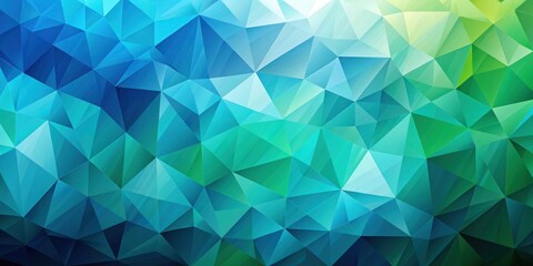 Obraz premium Modern geometric texture background in origami style with blue and green abstract polygonal mosaic design perfect for web design, banners, posters, and presentations