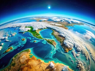 Fototapeta premium Breathtaking Aerial View of Canada's Cold Arctic Landscape Captured from Space in Stunning Detail