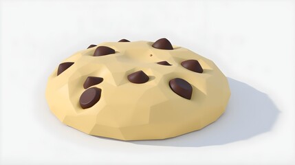 Fototapeta premium Low-Poly Chocolate Chip Cookie