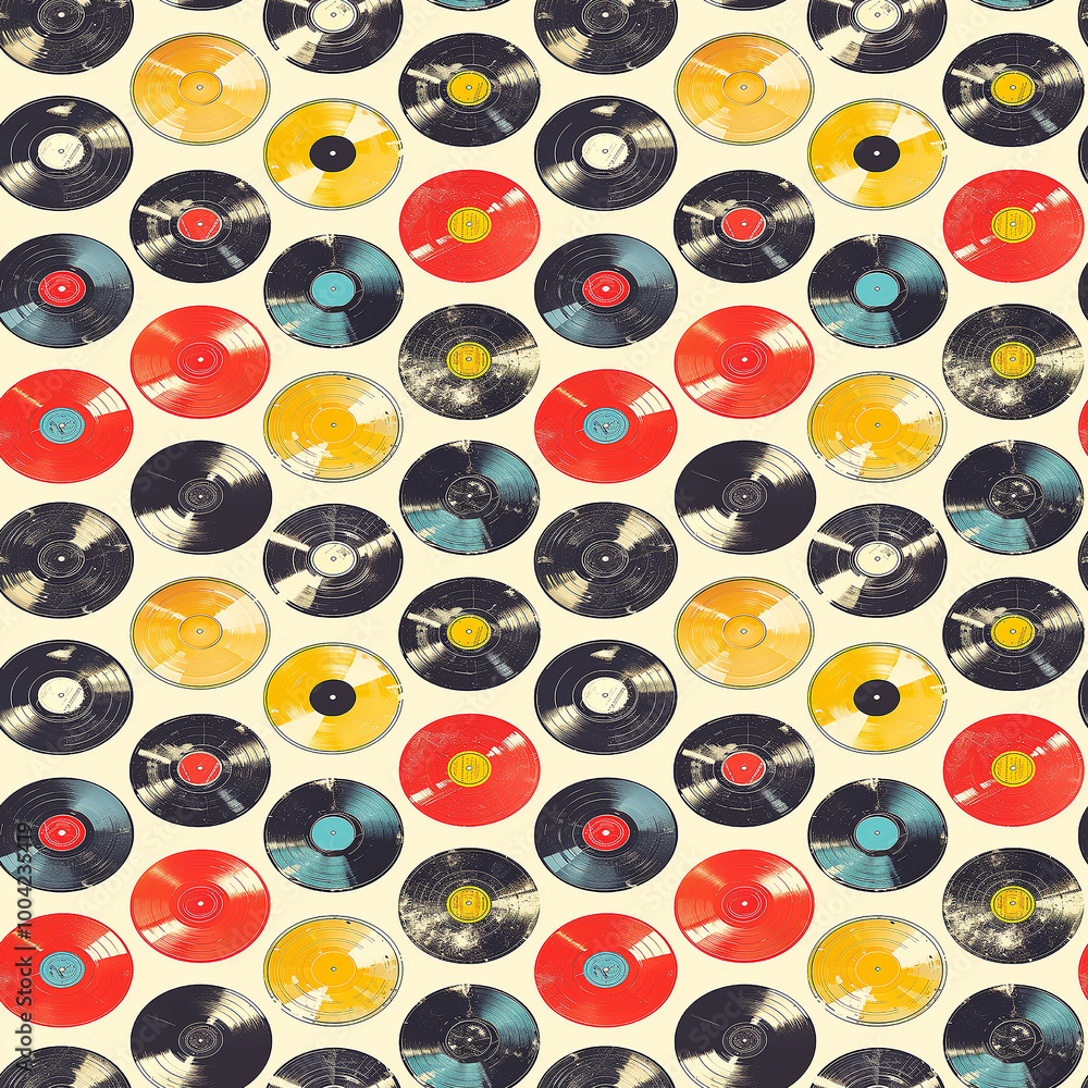 Poster blue background with circles and dots pattern