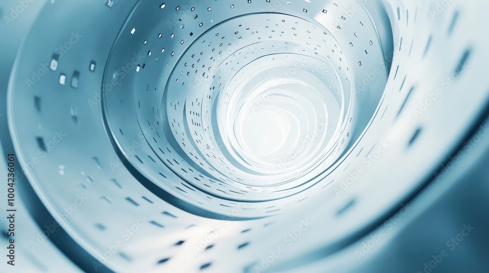 Aufkleber mesmerizing swirling patterns of 3d technology trails form an abstract design on a white-light blue 