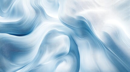 Obraz premium Mesmerizing abstract trails of 3D technology swirl on a white-light blue background, forming a captivating artistic pattern of progress