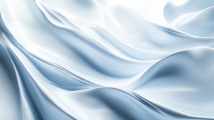 Obraz premium Stunning 3D technology-inspired swirling trails create an abstract pattern on a white-light blue backdrop, evoking a futuristic artistic design