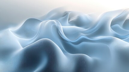 Obraz premium Stunning 3D technology-inspired swirling trails create a captivating abstract display on a soft white-light blue backdrop, symbolizing modern innovation