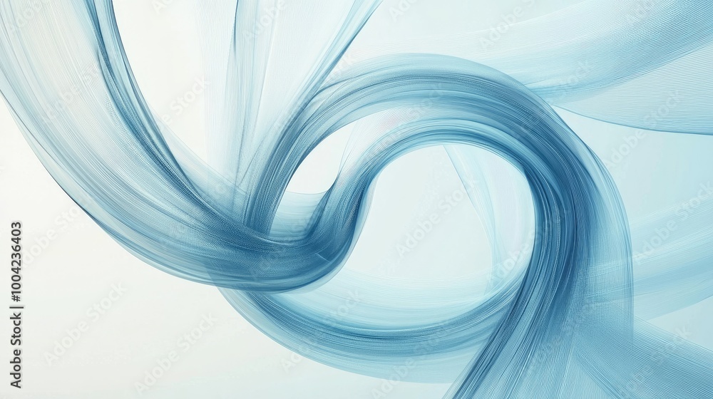 Poster stunning 3d technology-inspired swirling trails create a captivating abstract display on a soft whit