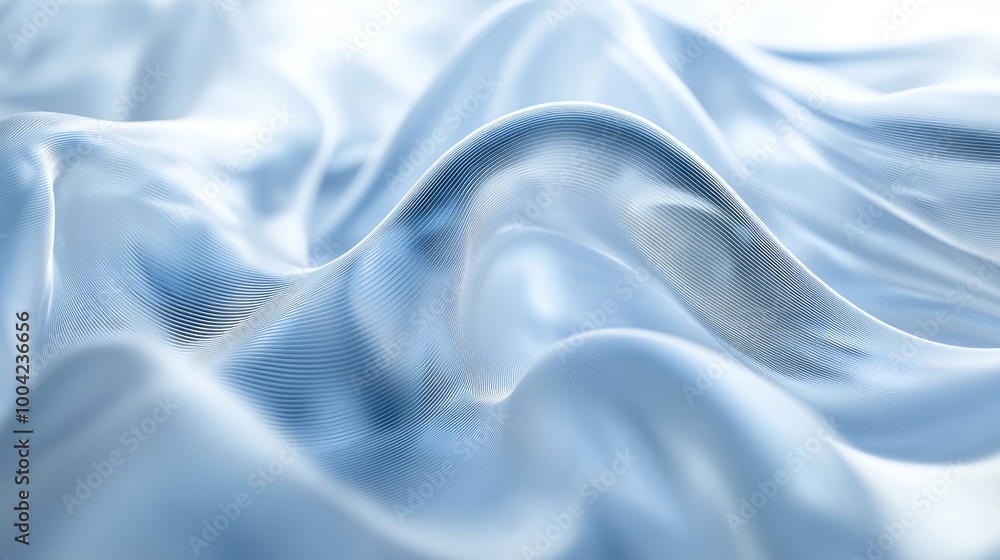 Aufkleber swirling 3d technology trails form a mesmerizing abstract pattern on a white-light blue background, 
