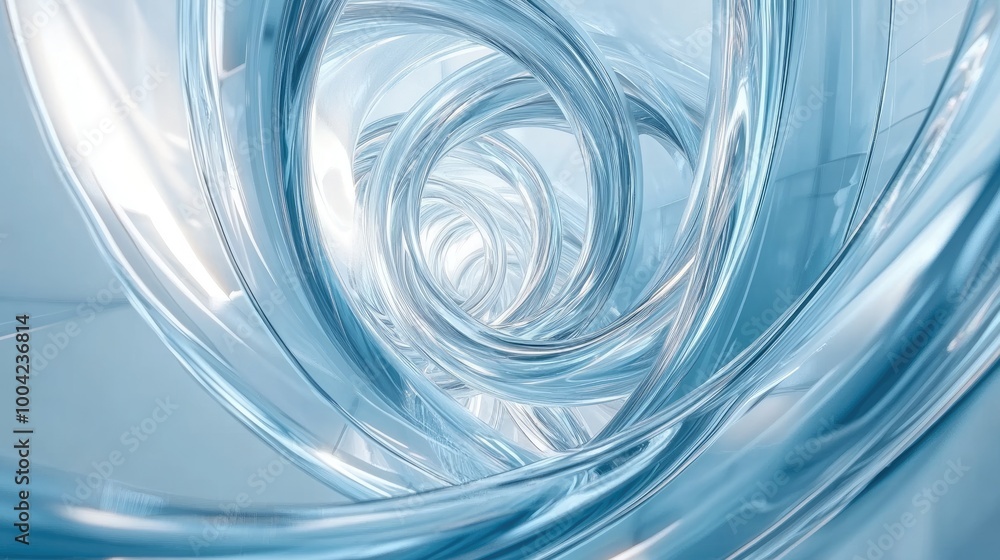 Poster abstract 3d technology trails swirl in dynamic patterns, forming a captivating display on a white-li