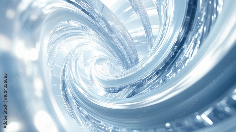 Poster abstract 3d technology trails swirl in dynamic patterns, forming a captivating display on a white-li