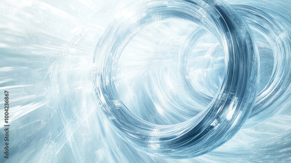 Poster abstract 3d technology trails swirl in dynamic patterns, forming a captivating display on a white-li
